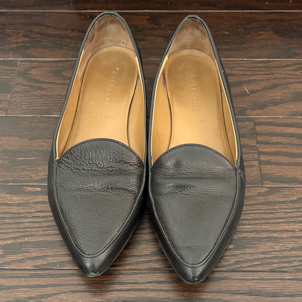 Everlane Black Leather Flats